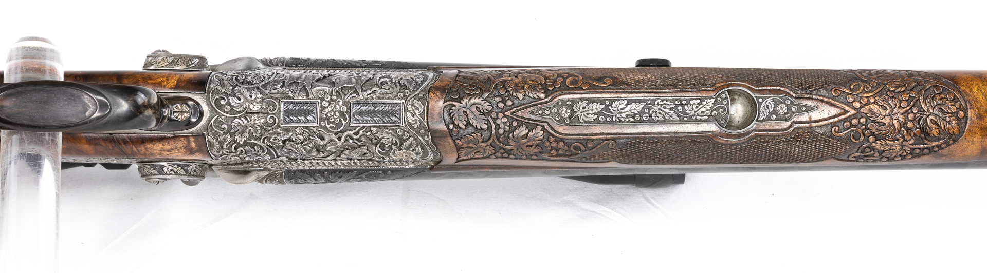gebr. SODIA Hahnbüchsflinte Kal. 20/76 & 6,5x57 mit tiefgestochener Gravur und mont. Leupold 3-9x40 Abs. Plex, Zustand: Neuwertig gebr. SODIA Hahnbüchsflinte Kal. 20/76 & 6,5x57 mit tiefgestochener Gravur und mont. Leupold 3-9x40 Abs. Plex, Zustand: Neuwertig