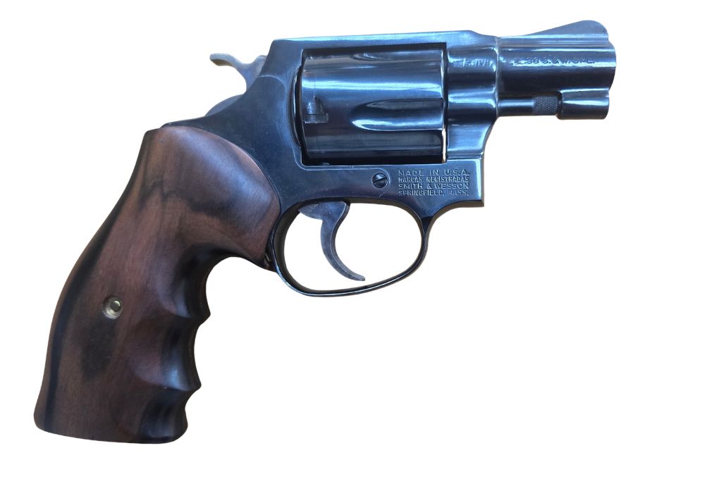 gebr. SMITH & WESSON Mod. 36 mit Holzgriff, Zustand: Sehr gut
