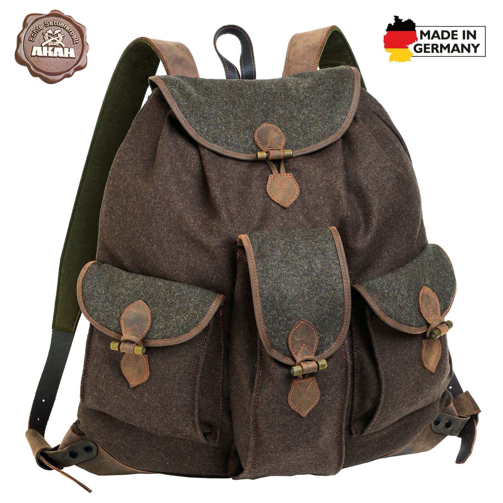 AKAH Damen Rucksack Loden braun/grün