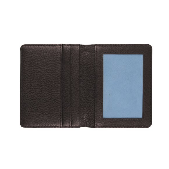 PAMPEANO Pase Travel Card Holder-brown leather with brown stitching 