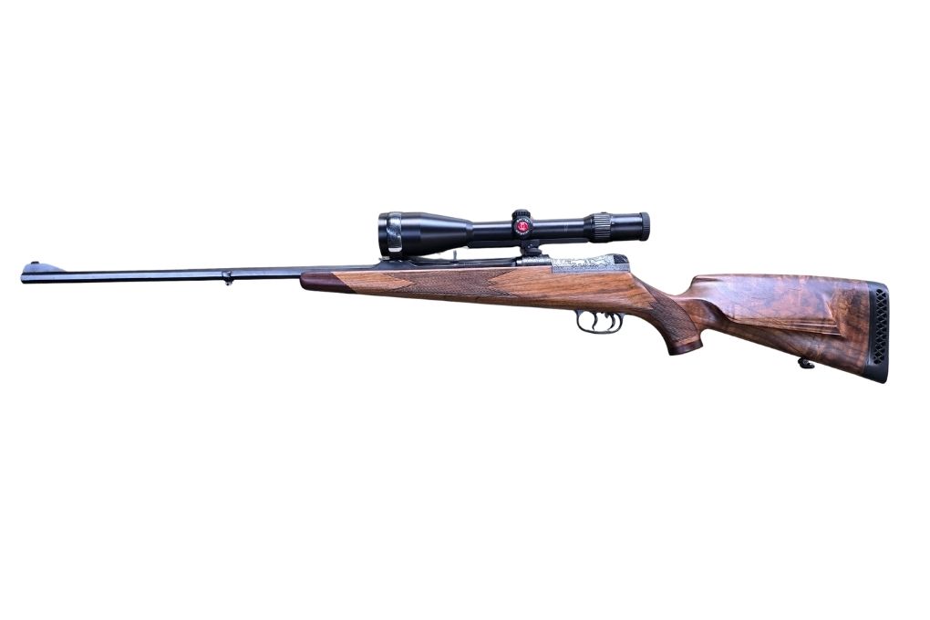 gebr. MAUSER 66 Luxus mit graviertem System und Montage, Achtkantlauf, mit SEM montiertem DOCTER 3-9x56L Abs. Leuptpunkt mit 3 Balken, Zustand: Sehr gut