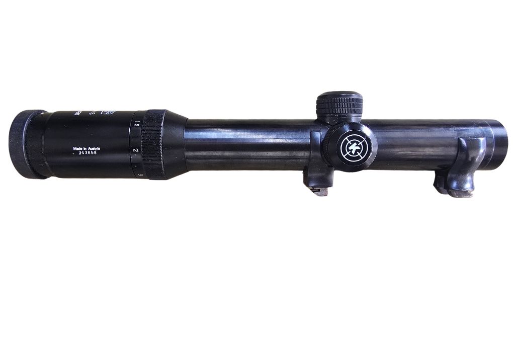 gebr. FN B25 mit SEM montiertem KAHLES Helia S 1,1-4,5x20S Abs. 4 mit WECHSELLAUF Kal. 20/70 LL66cm, 3/4-1/1, #F0124, Zustand: Sehr gut