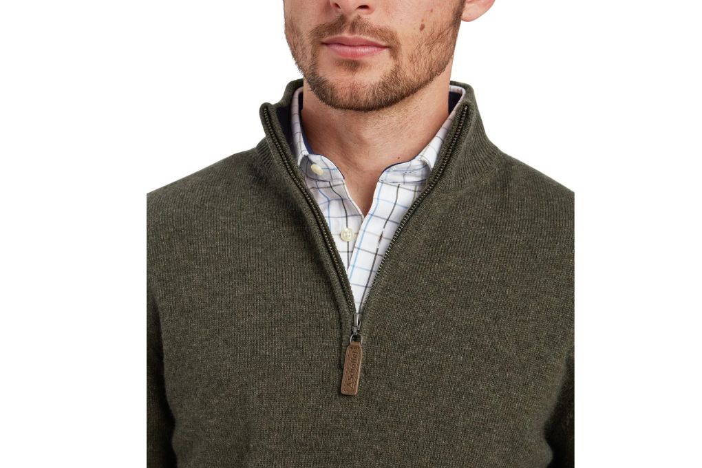 SCHÖFFEL Calton Cotton Cashmere Quarter Zip Jumper