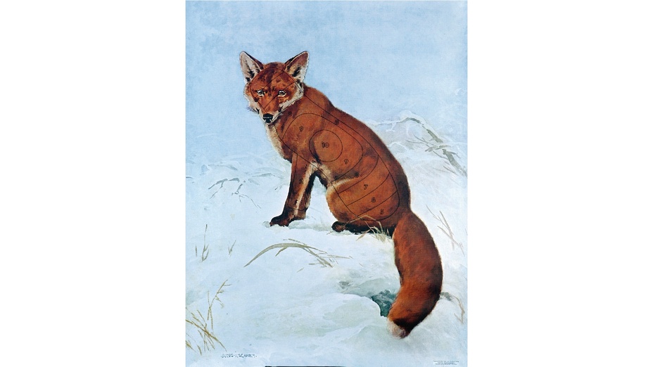 JAGDSCHEIBE Fuchs sitzend 86x122 inkl.Spiegel Österr.