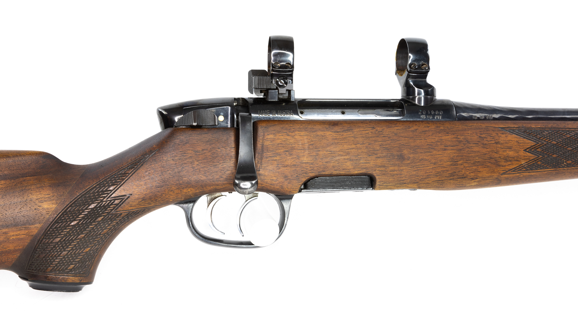 gebr. STEYR Mannlicher Ganzschaft Mod. L mit orig. Steyr Schwenkontage 26mm Zustand: gut gebr. STEYR Mannlicher Ganzschaft Mod. L mit orig. Steyr Schwenkontage 26mm Zustand: gut