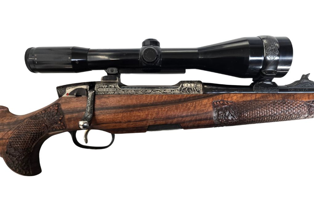 gebr. STEYR Mannlicher Luxus ELEGANCE mit SEM montiertem ZEISS Diavari ZM 2,5-10x56ZM Abs. 4, Zustand: Sehr gut