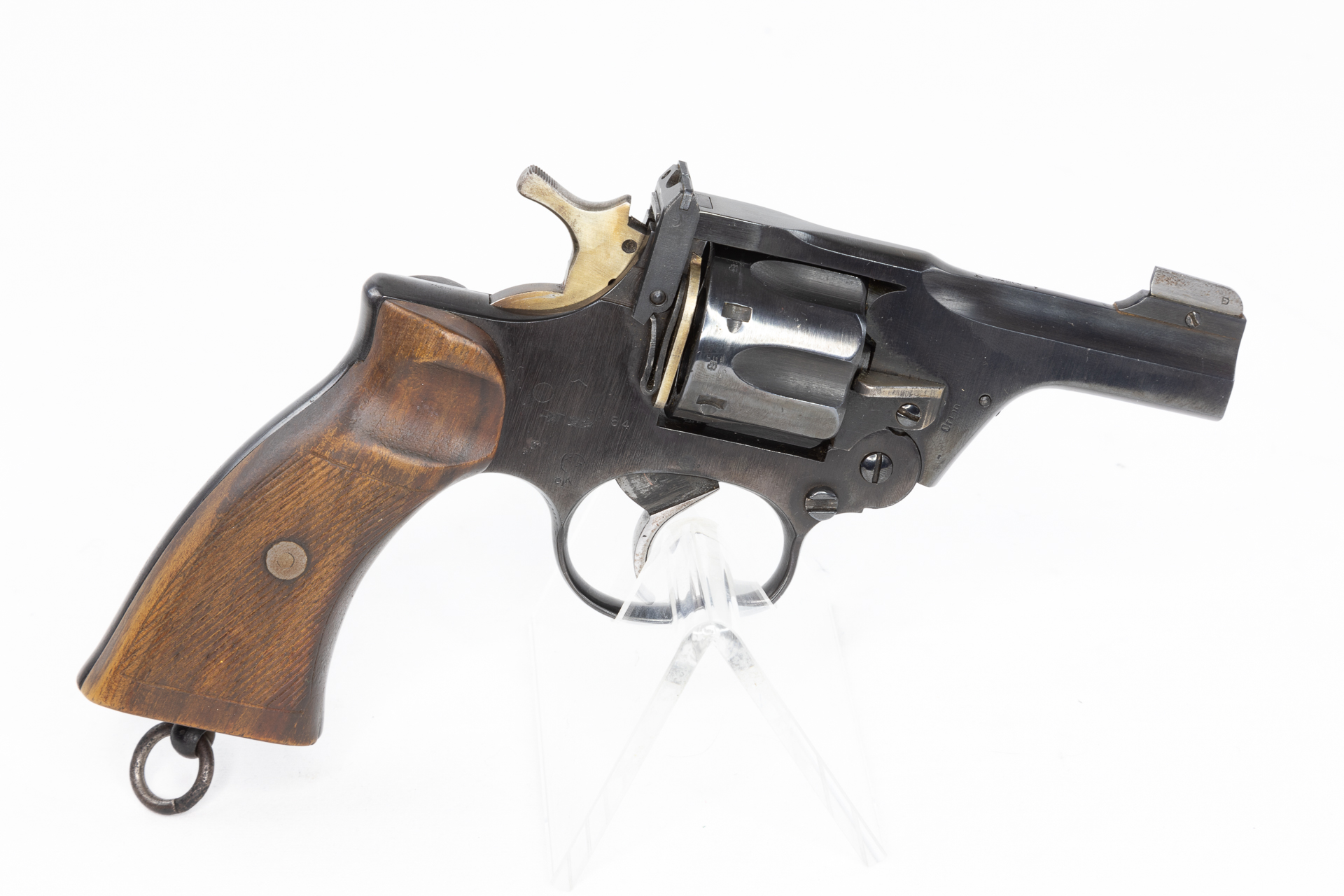gebr. ENFIELD Webley Revolver mit Holzgriff, Zustand: Gut
