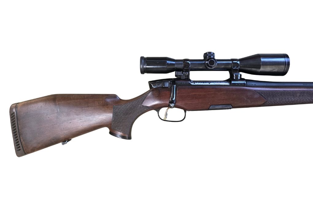 gebr. STEYR Mannlicher Luxus Mod. M, Lauf ist Ceracote beschichtet, mit orig. SM montiertem SWAROVSKI Habicht 6x42S Abs. 4A, Zustand: Sehr gut - Gut
