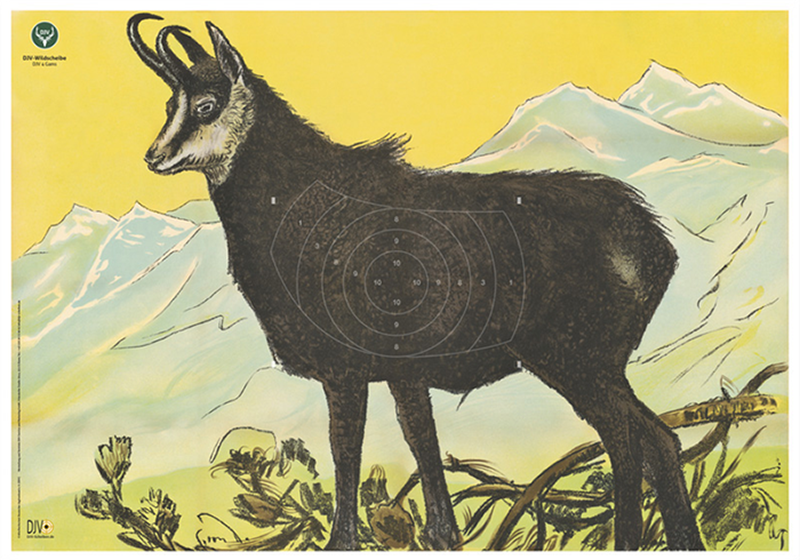 JAGDSCHEIBE Gamsbock stehend 86x122 inkl. Spiegel Österr.a10