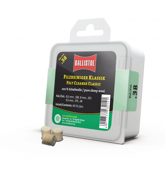 BALLISTOL Putzpfropfen Klassik Weiß .38 / .357 / .380 / 9mm 60St