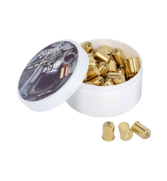 WALTHER NC Knallpatrone Kal. 9mm Revolver 50er-Dose WALTHER NC Knallpatrone Kal. 9mm Revolver 50er-Dose