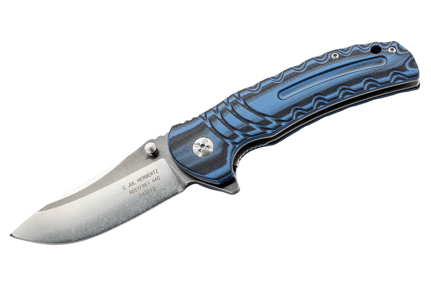 HERBERTZ Einhandmesser G10 blau/sw 