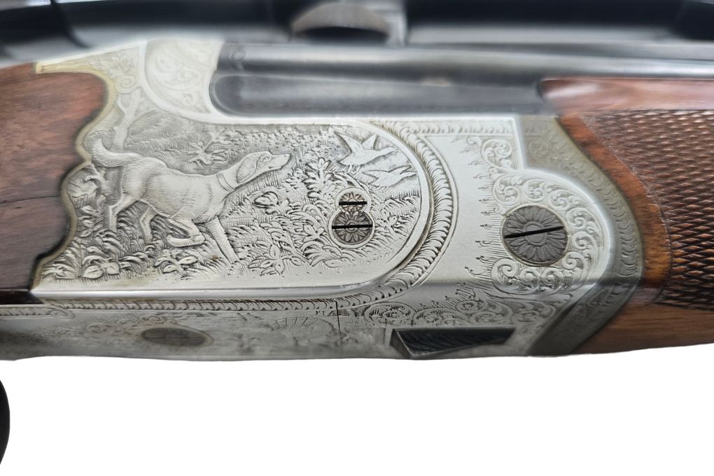 gebr. Ferlacher Bockbüchsflinte mit kurzem Damenschaft und mit SEM montiertem KAHLES Helia 4x32S1 Abs. 4A, Zustand: Gut - Kal. 20/70