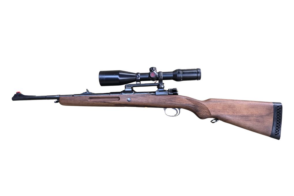 gebr. MAUSER 98 Kurz, LL42cm mit Drückjagdvisierung und mit EAW SM montiertes HAKKO 3-12x50L, Abs. 4, Zustand: Gut
