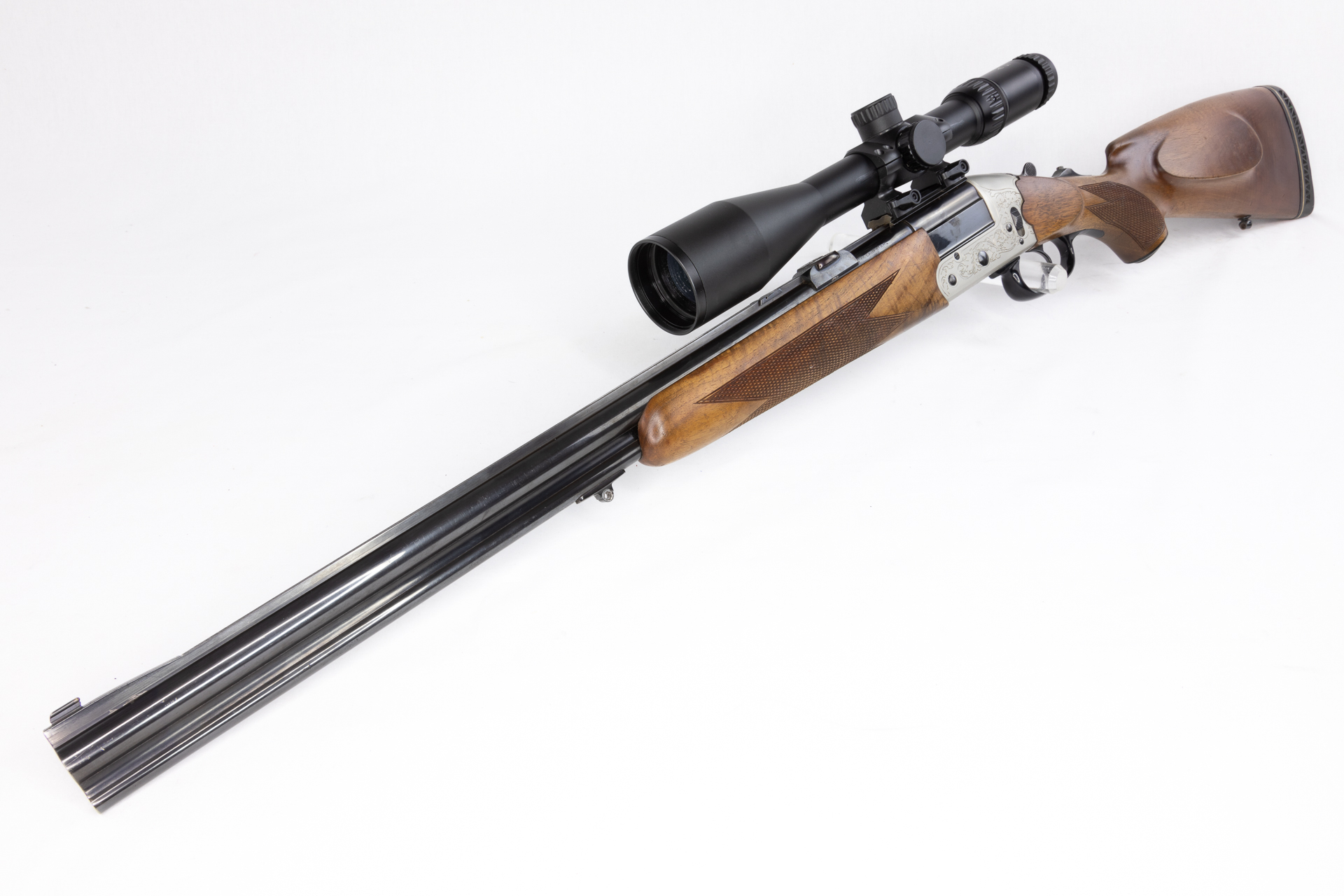 gebr. HEYM 22S Kal. 12 mit K&S Einstecklauf Kal. .17 HMR mit AJ ZF 5-20x50L Abs. 4-Dot, Zustand: Gut