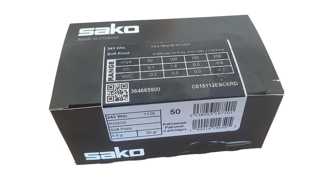 SAKO .243 Win. Range Gamehead 5,8g/90gr 50er Schüttpackung 