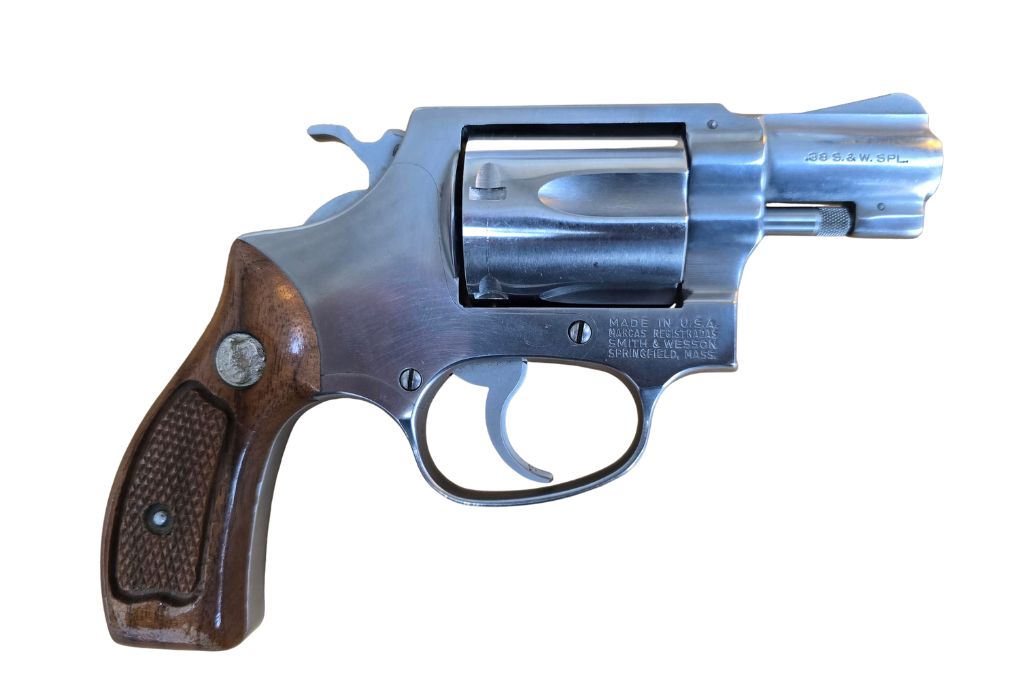 gebr. SMITH & WESSON Mod. 60 2"Lauf mit Holzgriff und Lederholster, Zustand: Sehr gut