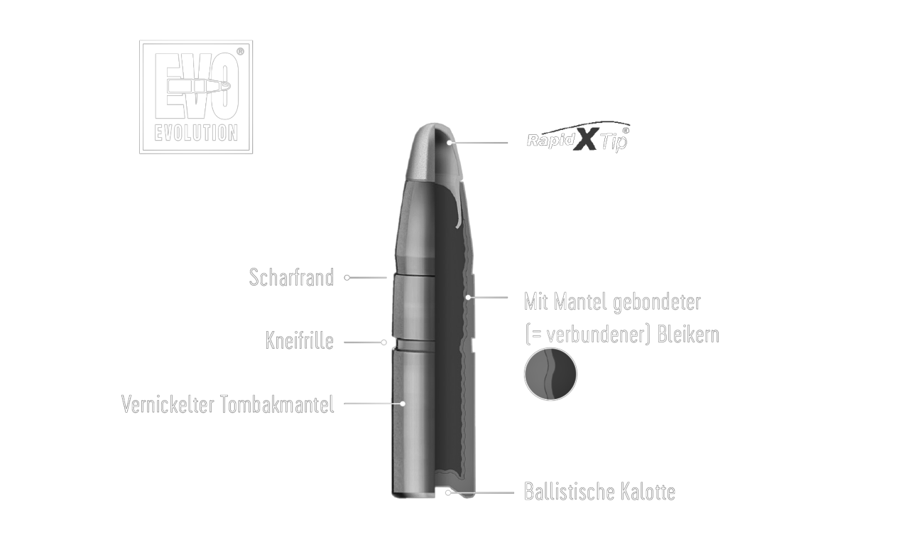 RWS .300 Win. Mag. EVOLUTION 11,9g/184gr RWS .300 Win. Mag. EVOLUTION 11,9g/184gr