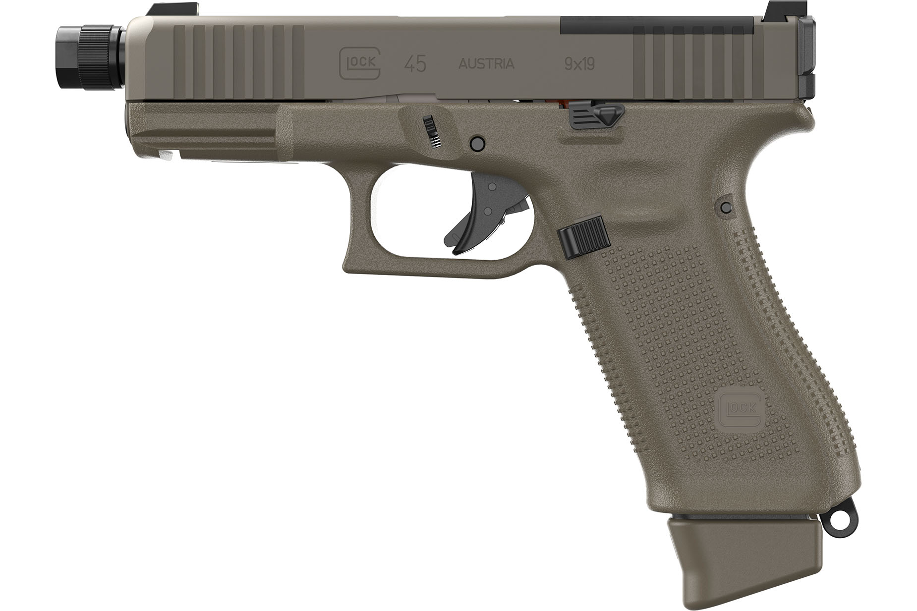 GLOCK 45 Set PR Hunting Edition MOS/FS/M13,5x1 LH Grün 9mm Luger