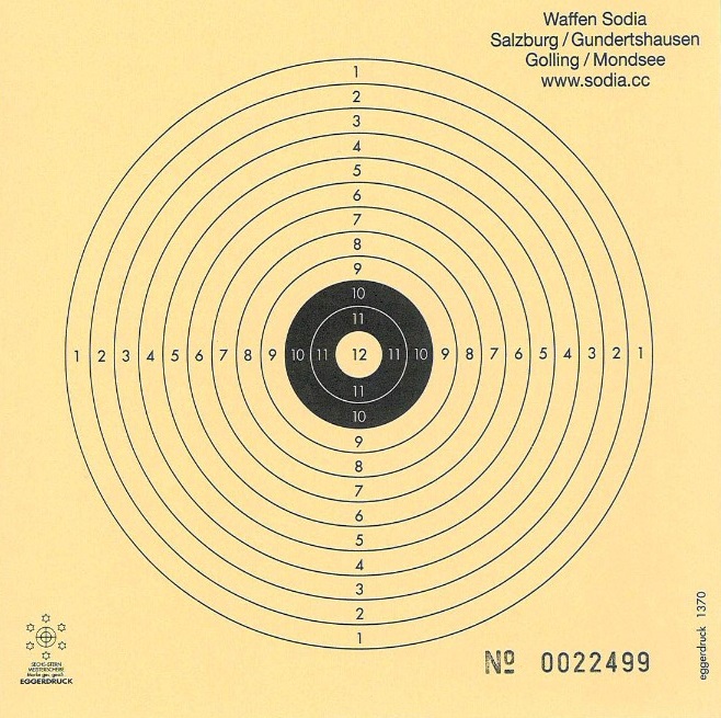 SODIA Luftgewehr Zielscheibe 14x14, 12er Ring SODIA Luftgewehr Zielscheibe 14x14, 12er Ring