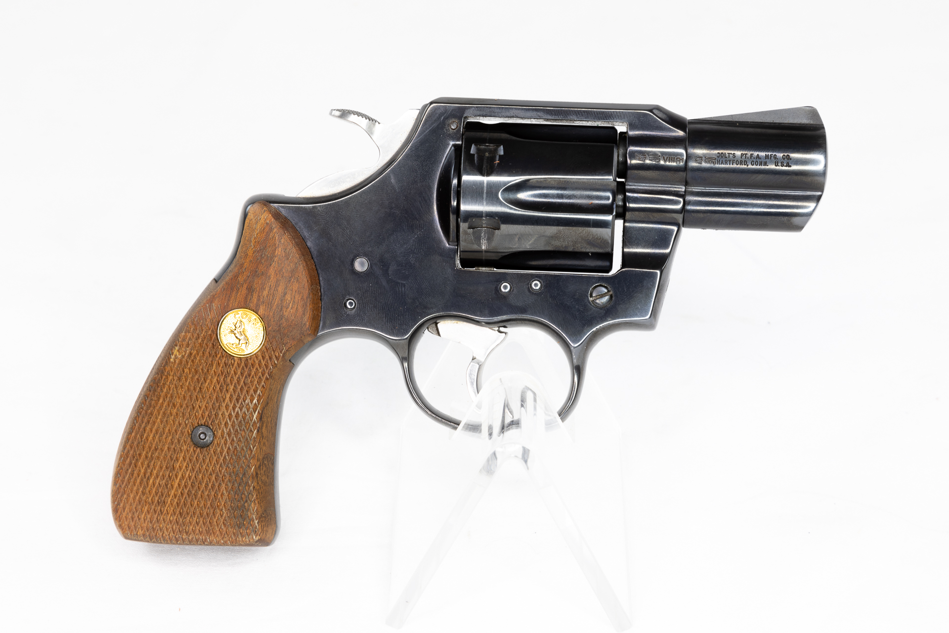 RARITÄT - gebr. COLT Revolver Mod. Lawman MKIII mit Holzgriff und Lederholster