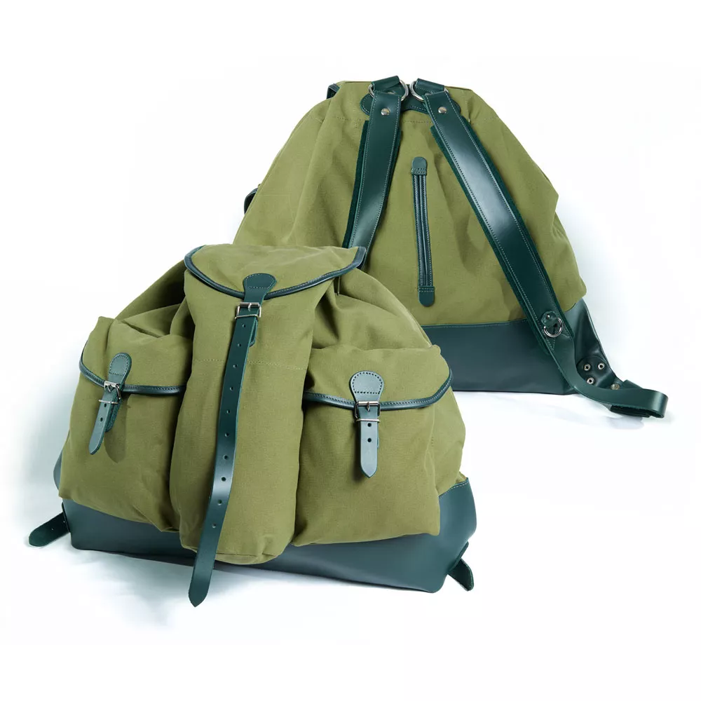 SCHMARDA Rucksack Modell III mit Lederboden und Spektivtasche
