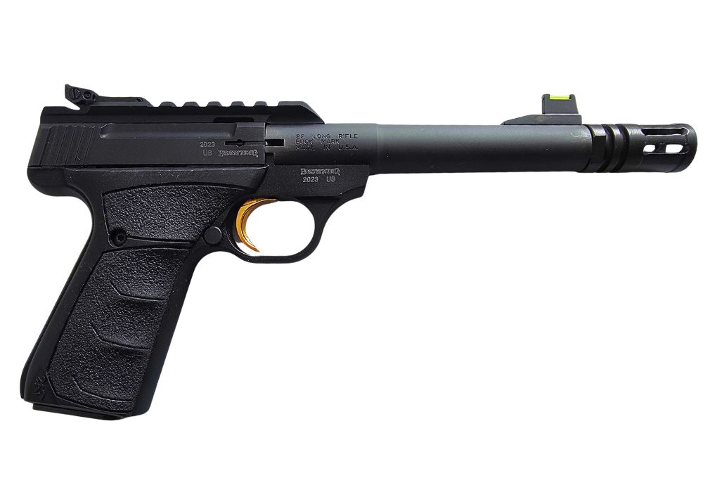 gebr. BROWNING Mod. Buck Mark mit Mündungsbremse, Zustand: Sehr gut, NPR: € 765,00