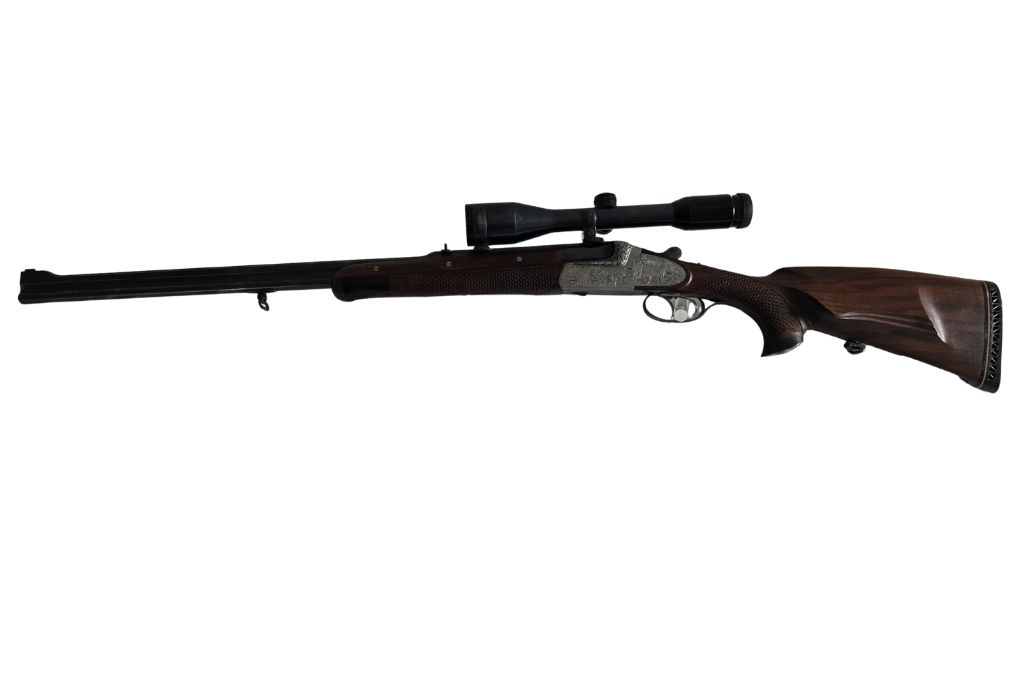 gebr. SODIA Bergstutzen mit lg. Seitenplatten und Schaftmagazin und montiertem SWAROVSKI Habicht 6x42S Abs. 7A, Zustand: Gut Kal. 5,6x50RMag.
