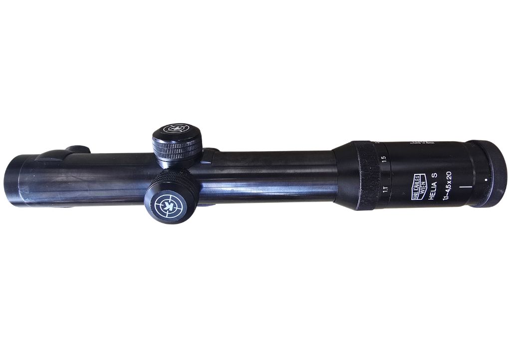 gebr. FN B25 mit SEM montiertem KAHLES Helia S 1,1-4,5x20S Abs. 4 mit WECHSELLAUF Kal. 20/70 LL66cm, 3/4-1/1, #F0124, Zustand: Sehr gut