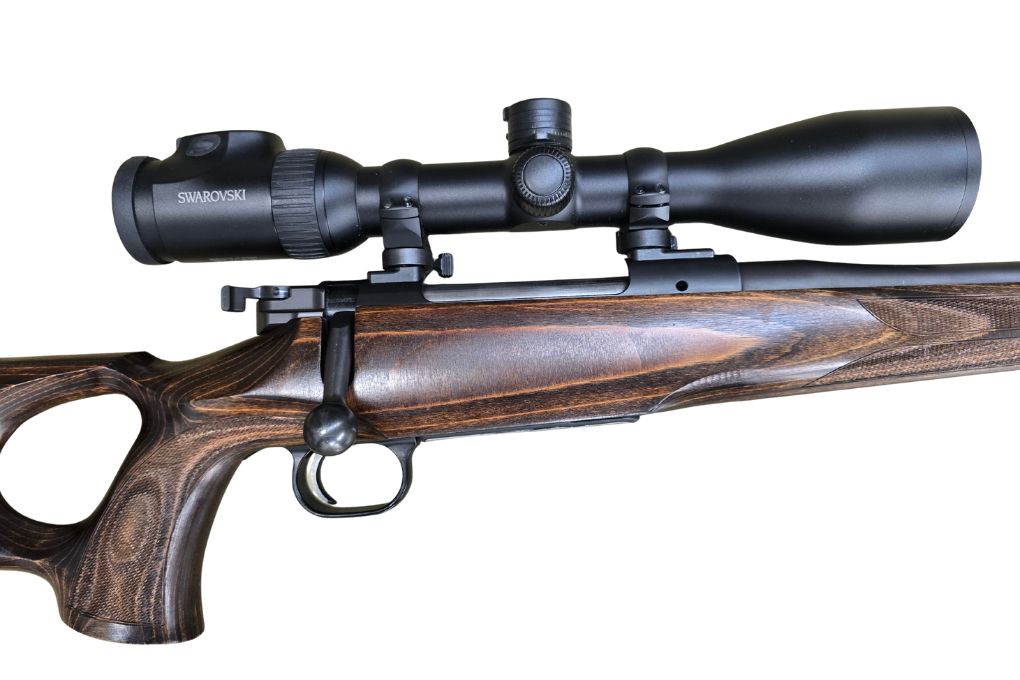 gebr. MAUSER M12 Lochschaft mit STALON Schalldämpfer mit orig. SM montiertes SWAROVSKI Z6i 2-12x50L mit Ballistikturm, Abs. 4A-I, Zustand: Neuwertig - NPR: € 6.378,00