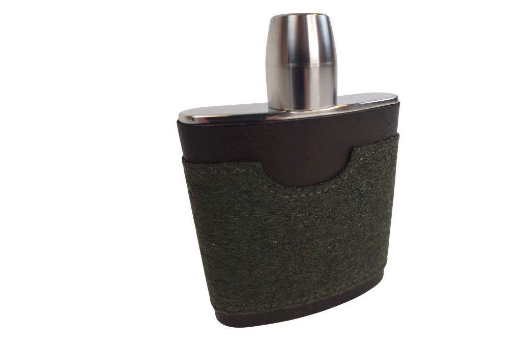 BEIER Taschenflasche Edelstahl 175ml Loden Grün