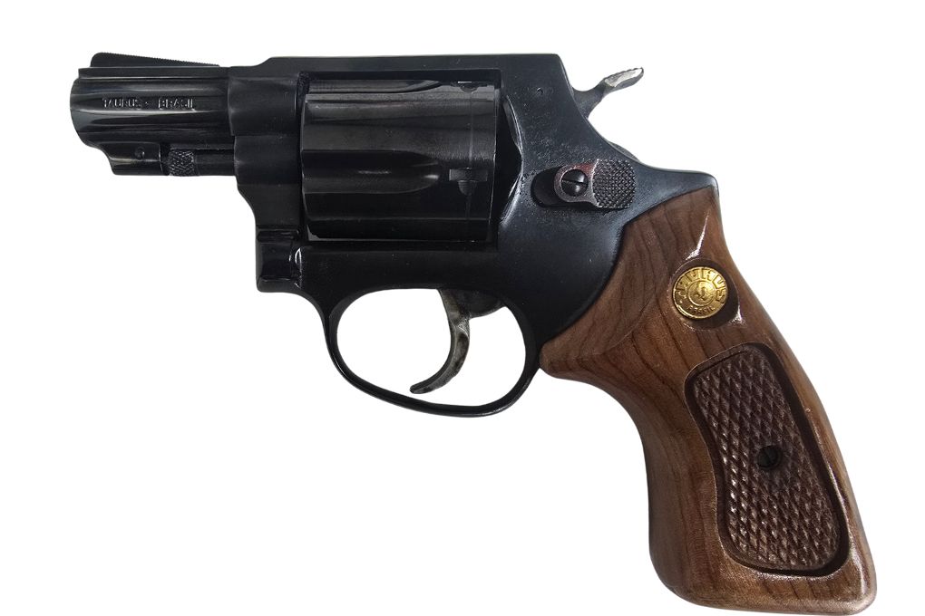 gebr. TAURUS Revolver Mod. 85, 2"Lauf mit Holzgriff im Originalkarton mit Lederholster, Zustand: Sehr gut