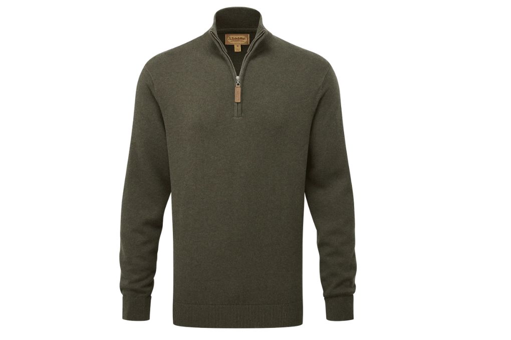 SCHÖFFEL Calton Cotton Cashmere Quarter Zip Jumper