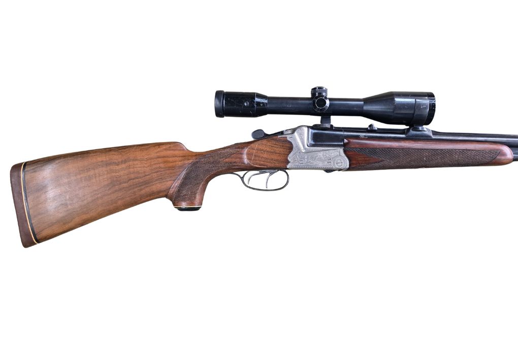 gebr. Franz SODIA Ferlacher Bockbüchsflinte, mit SEM montiertes SWAROVSKI Habicht 6x42S Abs. 7A, Zustand: Gut - Schrotkaliber 16/70
