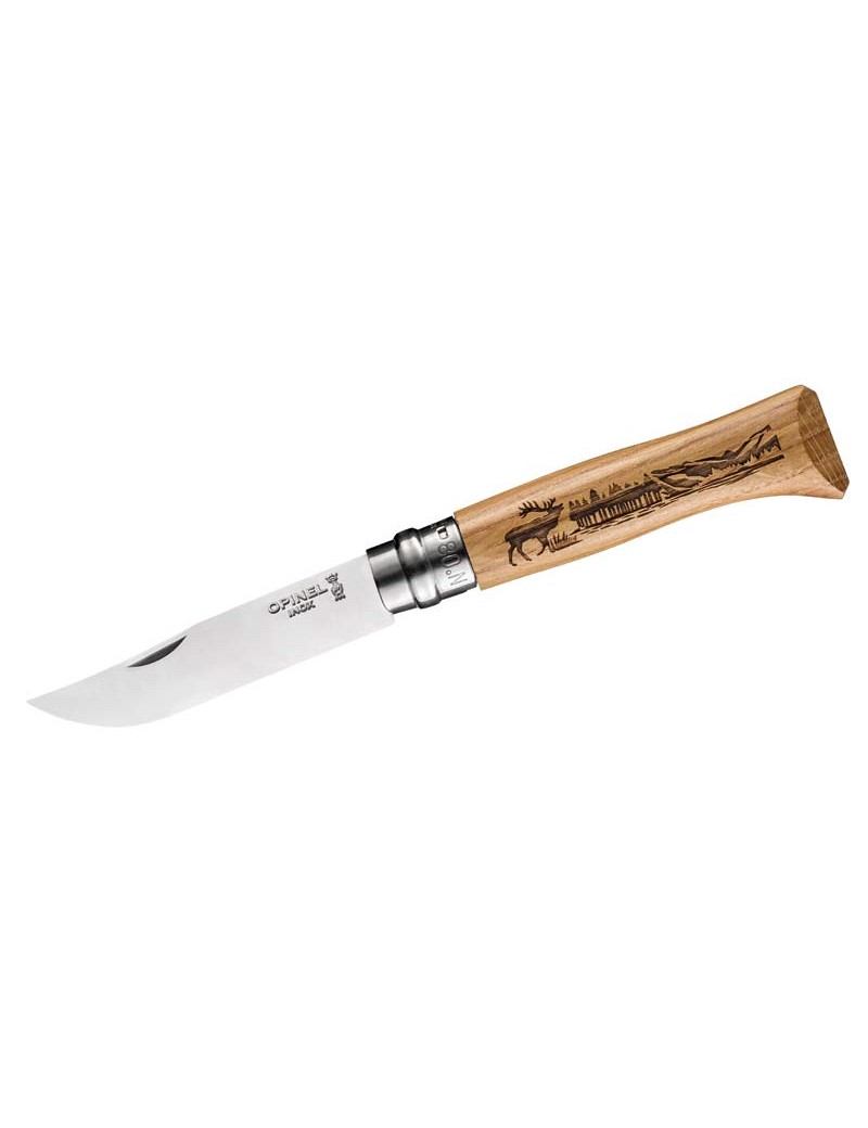 OPINEL Nr.8 Eiche Motiv Hirsch 