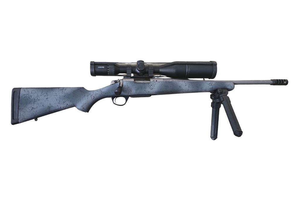 gebr. BERGARA B14 Extreme Hunter mit Fixmontage montieres HAWKE Endurance 3-12x56L Abs. LR-Dot, mit BGW Mündungsbremse und Magpul Zweibein, Zustand: Neuwertig, - NPR: € 2.337,00