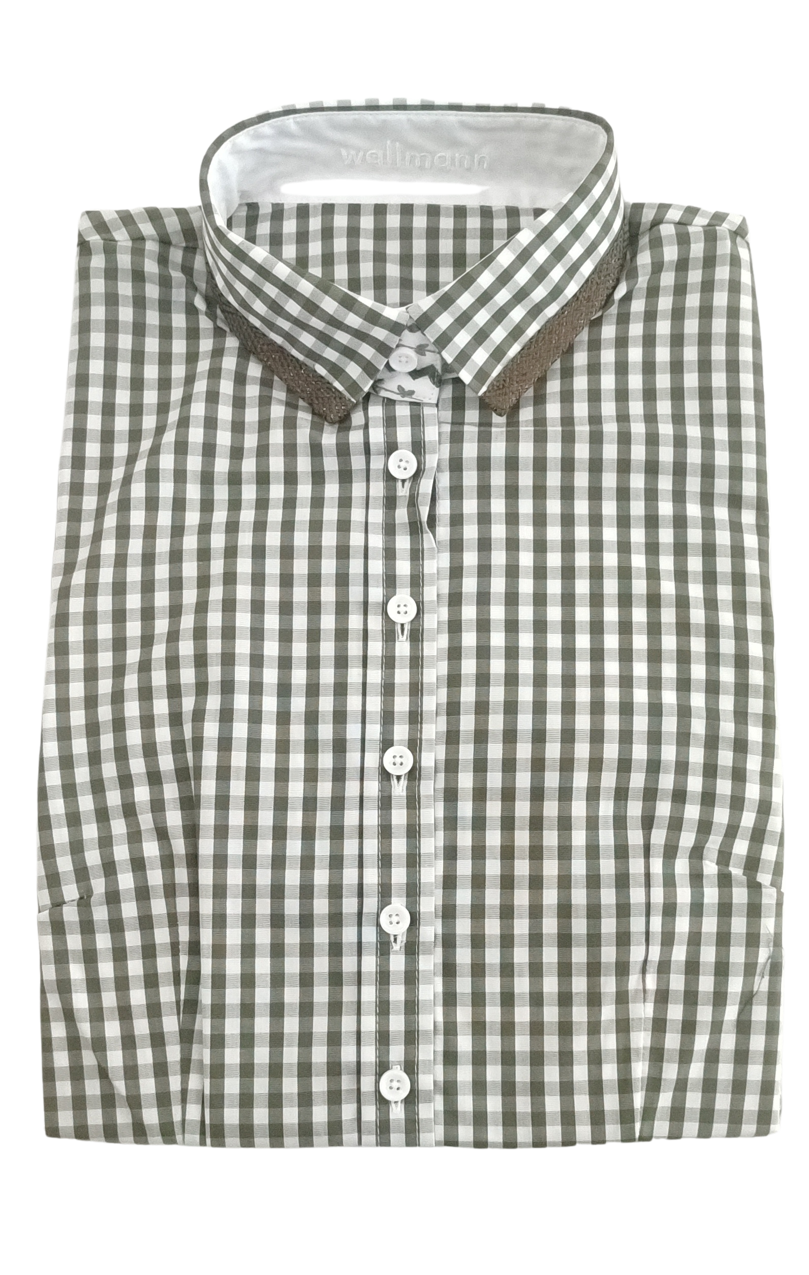 WALLMANN Damen Bluse grün kariert