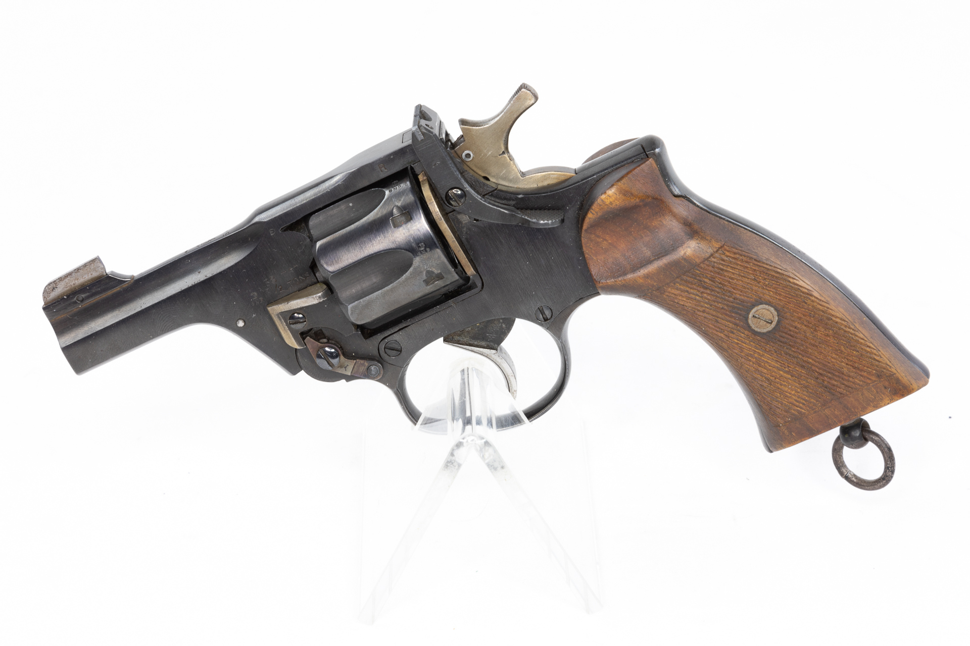 gebr. ENFIELD Webley Revolver mit Holzgriff, Zustand: Gut