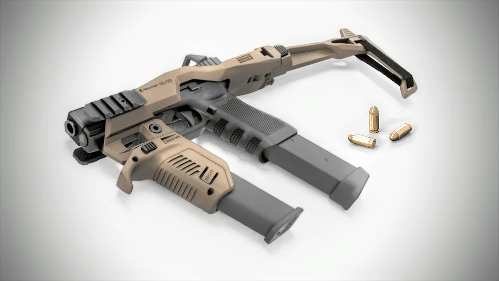 RECOVER Chassis für alle Glock Pistolen mit Double-Stack-Magazin in Tan