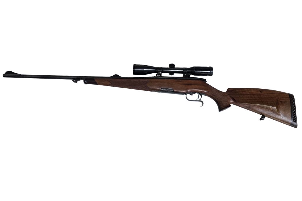 gebr. STEYR Mannlicher Luxus mit orig. Steyr SM montiertes SWAROVSKI Habicht 6x42S Abs. 4A, Zustand: Sehr gut - Kal. 6x62 Freres