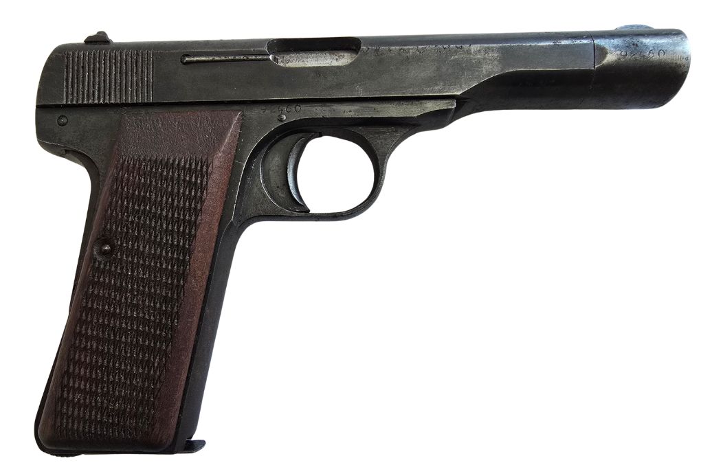 gebr. FN Pistole Mod. 10/22 mit Ledertasche, Zustand: stark gebraucht