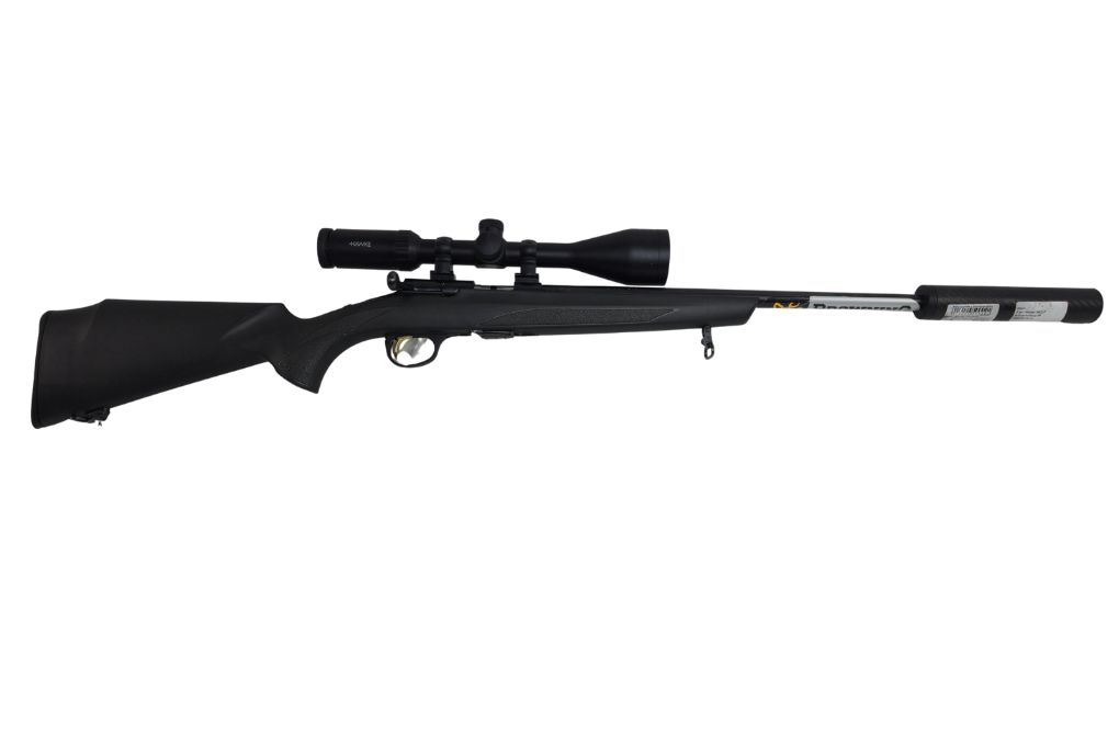 BROWNING T-Bolt mit montierten HAWKE Vantage 3-9x40 und SODIA HS33 KF 1/2-20UNF