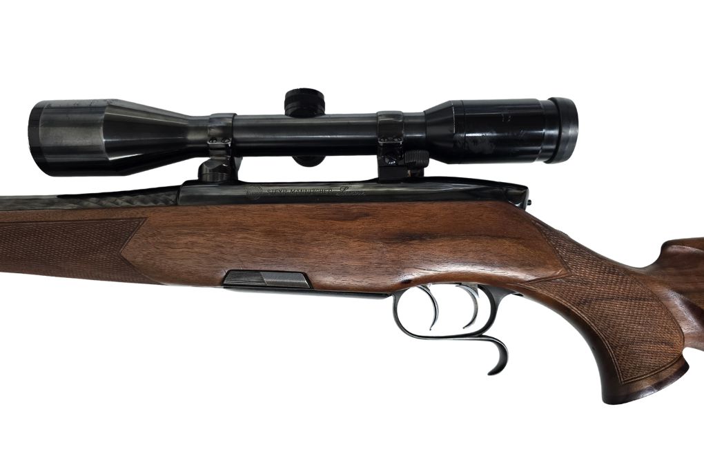 gebr. STEYR Mannlicher Luxus mit orig. Steyr SM montiertes SWAROVSKI Habicht 6x42S Abs. 4A, Zustand: Sehr gut - Kal. 6x62 Freres