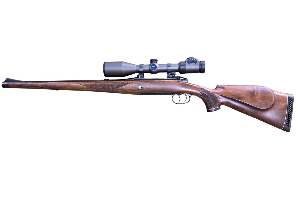 gebr. Mannlicher Schönauer M72 Ganzschaft, mit SM montiertes ZEISS Duralyt 3-12x50L Abs. 4A und mit SM montiertes NIKKO Stirling Diamond 1-4x24L Abs. 4LP, Zustand: Gut