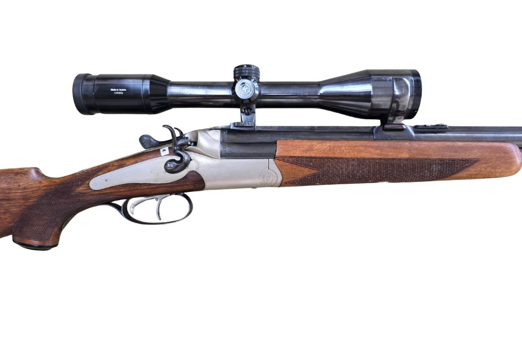 gebr. Ferlacher Hahnbockbüchsflinte mit SEM montiertes KAHLES Helia 6x42S Abs. 4A, Zustand Gut - Kal. 16/65