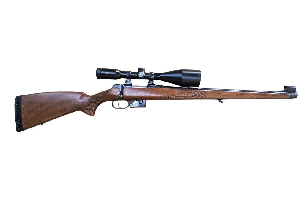 gebr. BRÜNNER Mod. CZ527 Ganzschaft, mit org. Fixmontage montiertes KAHLES Helia 7x56L Abs. 4A, Zustand: Sehr gut
